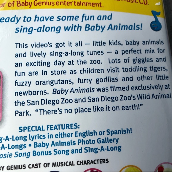 “Baby Genius: Baby Animals Favorite Sing-A-Longs” New DVD - 2007 - San Diego Zoo - Picture 11 of 15